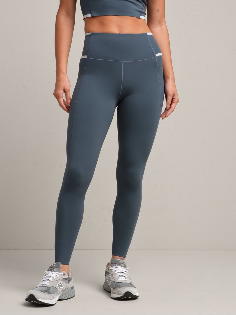 NWT Rhone Instinct Contrast Leggings Blue Granite Harvard Collegiate Logo Size S